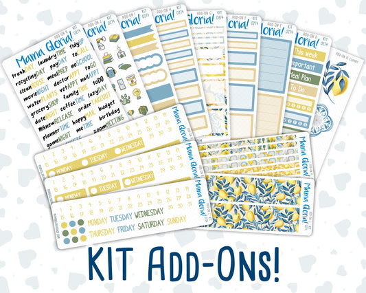 Kit 0274 - Add Ons - July - Sunny Lemon Shore - Planner Stickers