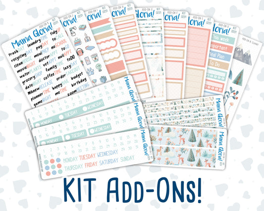 Kit 0251 - Add Ons - January - Pine & Paws - Planner Stickers