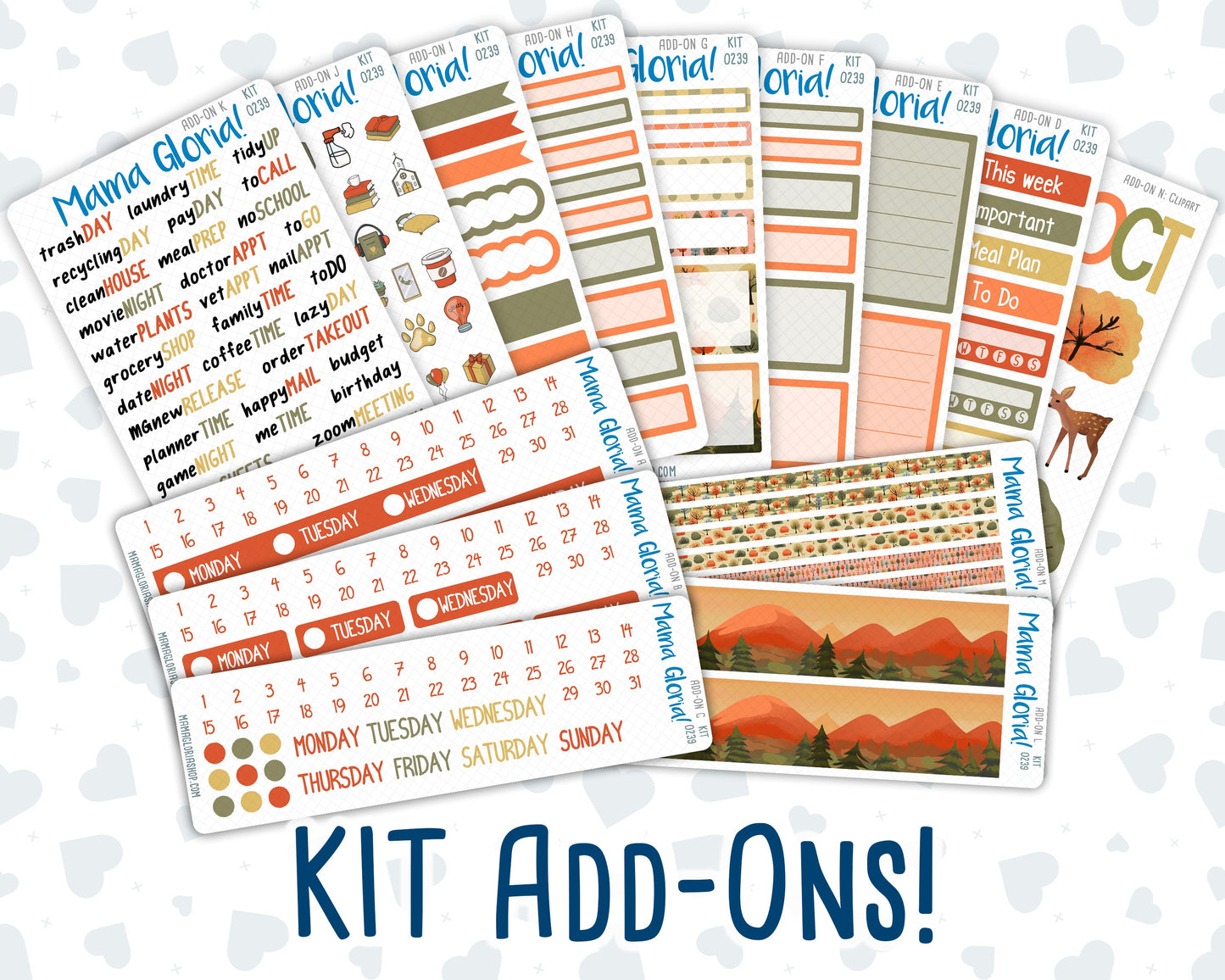 Kit 0239 - Add Ons - October - October Stroll - Planner Stickers