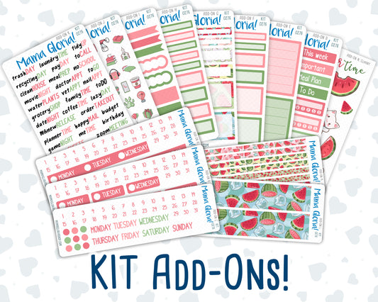 Kit 0276 - Add Ons - July - Melon Crush - Planner Stickers
