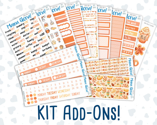Kit 0241 - Add Ons - November - Pumpkin Latte - Planner Stickers