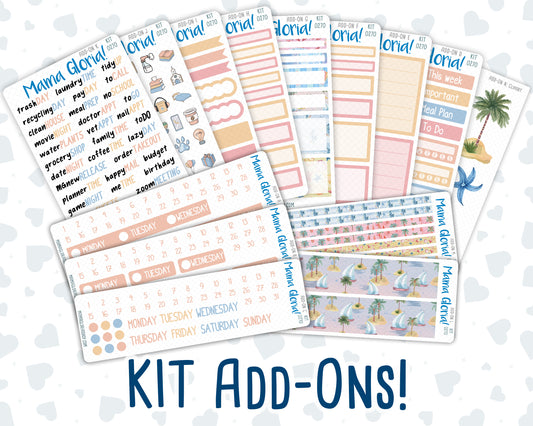Kit 0270 - Add Ons - June - Beachside Bliss - Planner Stickers