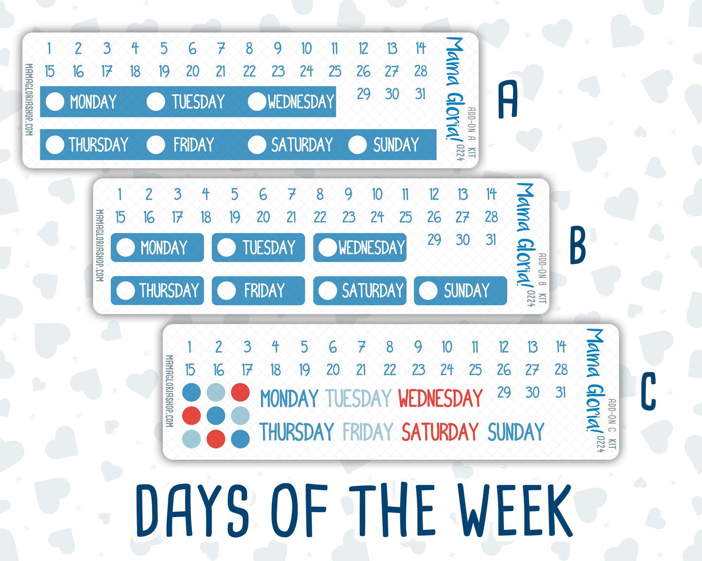 Kit 0224 - Add Ons - July - Patriotic Parade - Planner Stickers