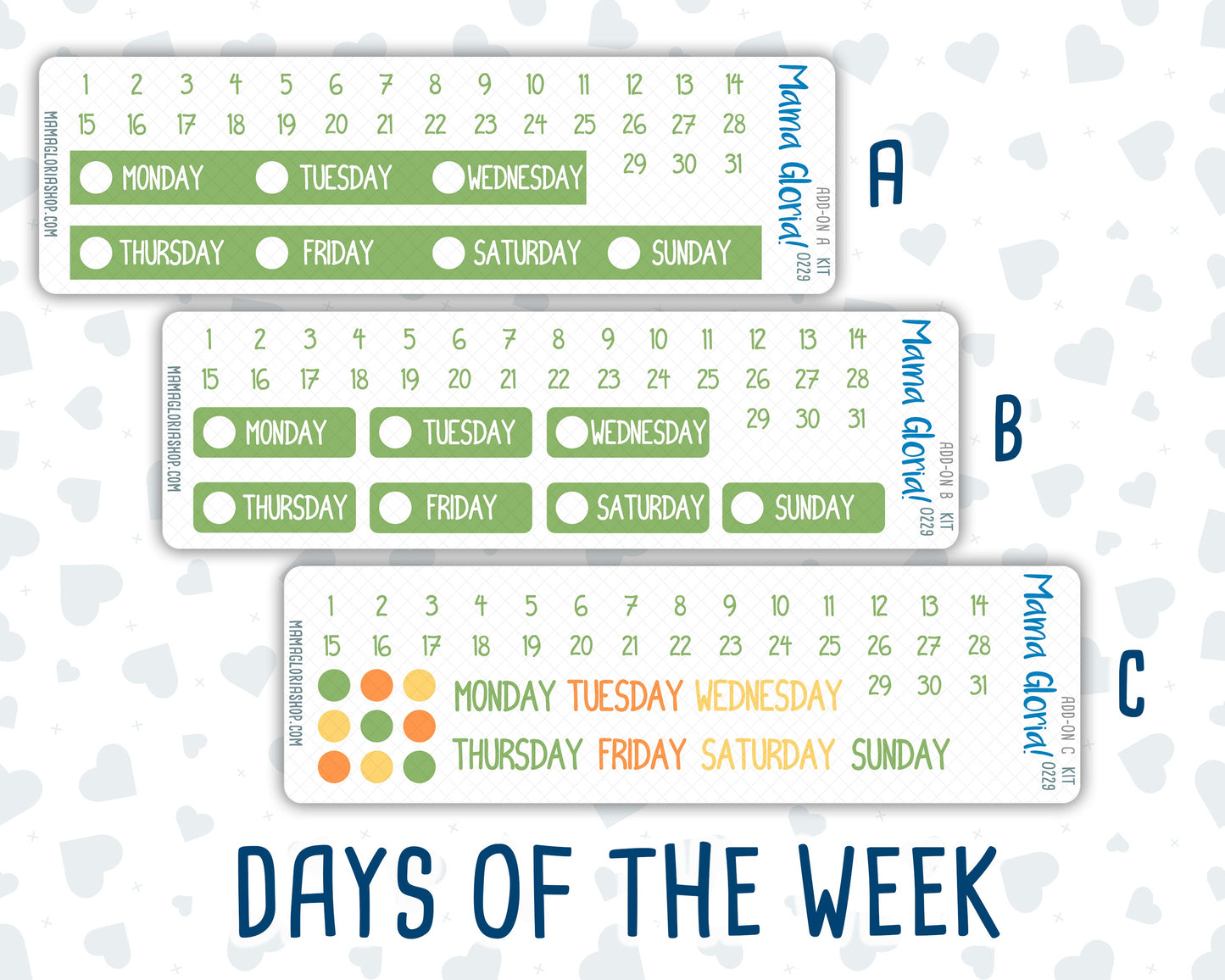 Kit 0229 - Add Ons - August - Golden Faces - Planner Stickers