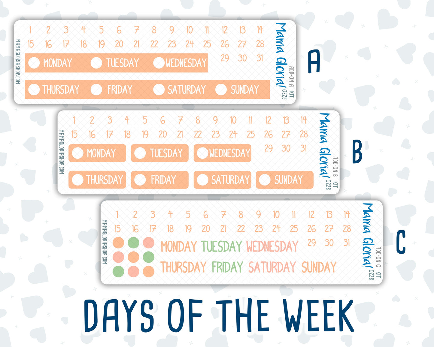Kit 0228 - Add Ons - August - Just Peachy - Planner Stickers