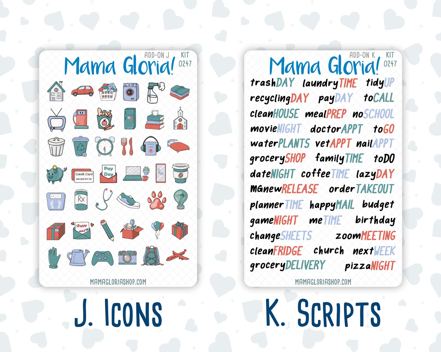 Kit 0247 - Add Ons - December - Snow Day Adventures - Planner Stickers