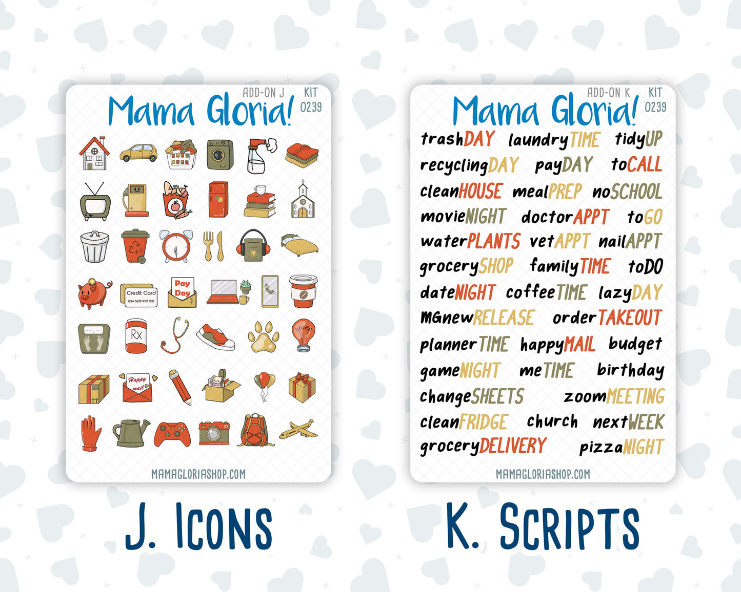 Kit 0239 - Add Ons - October - October Stroll - Planner Stickers