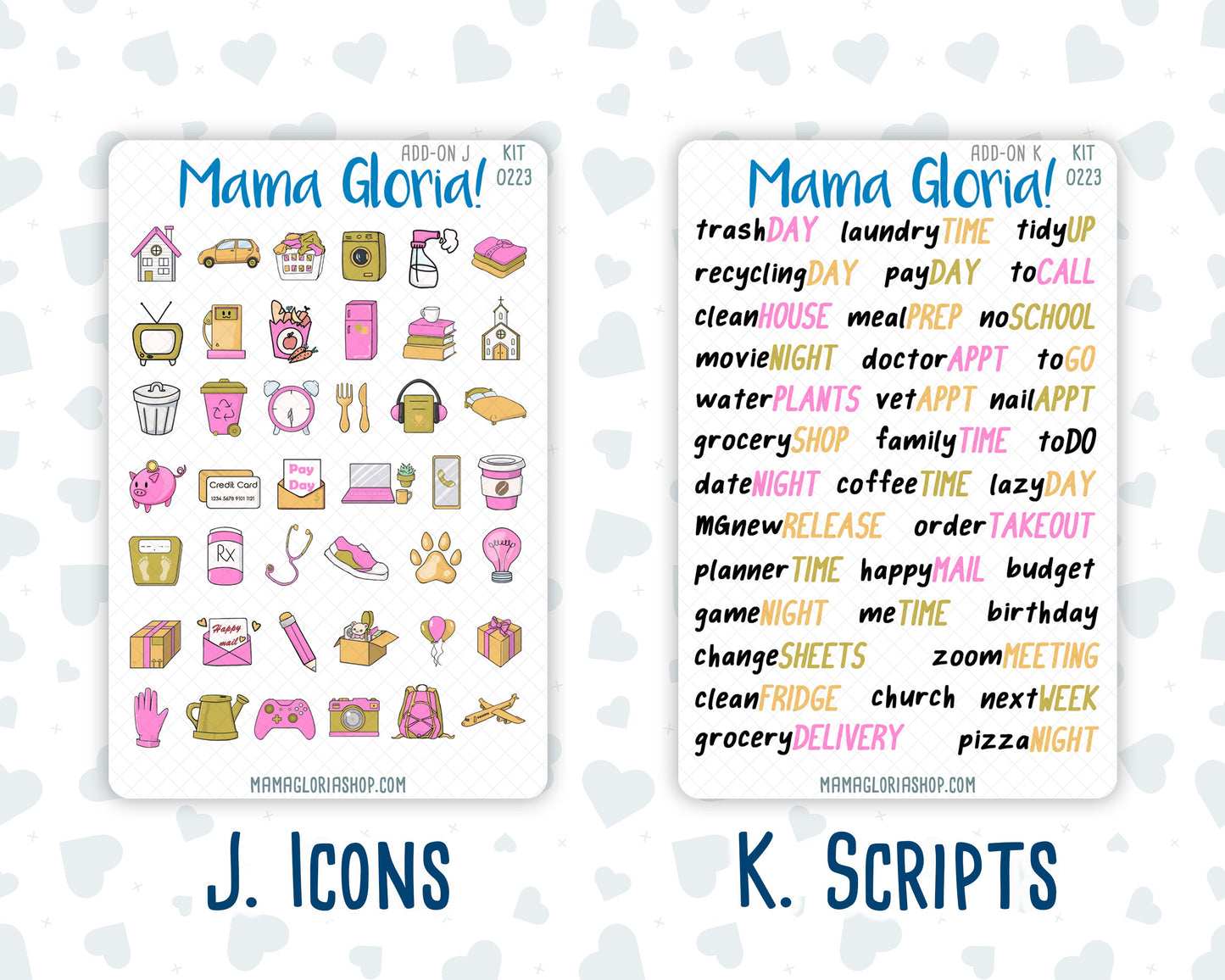 Kit 0223 - Add Ons - June - Route 66 - Planner Stickers