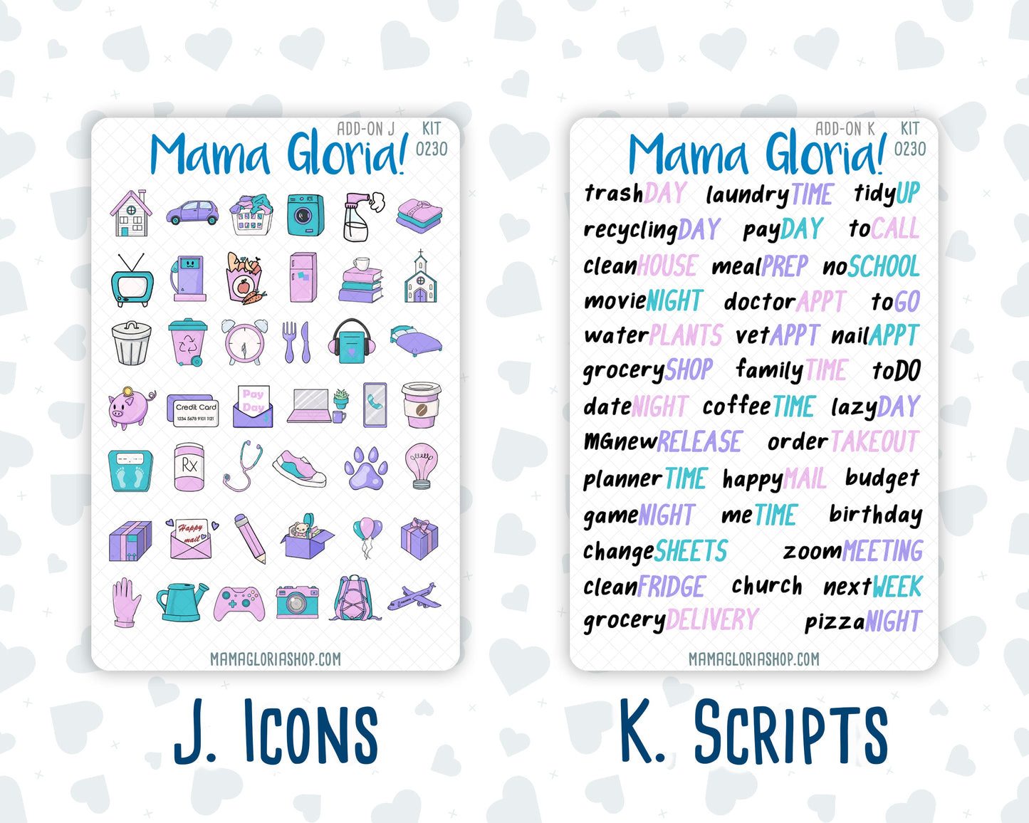 Kit 0230 - Add Ons - August - School Daze - Planner Stickers