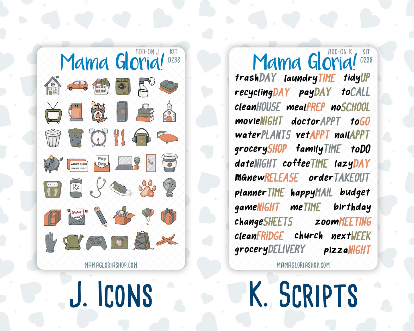 Kit 0238 - Add Ons - October - Starry Autumn Nights - Planner Stickers