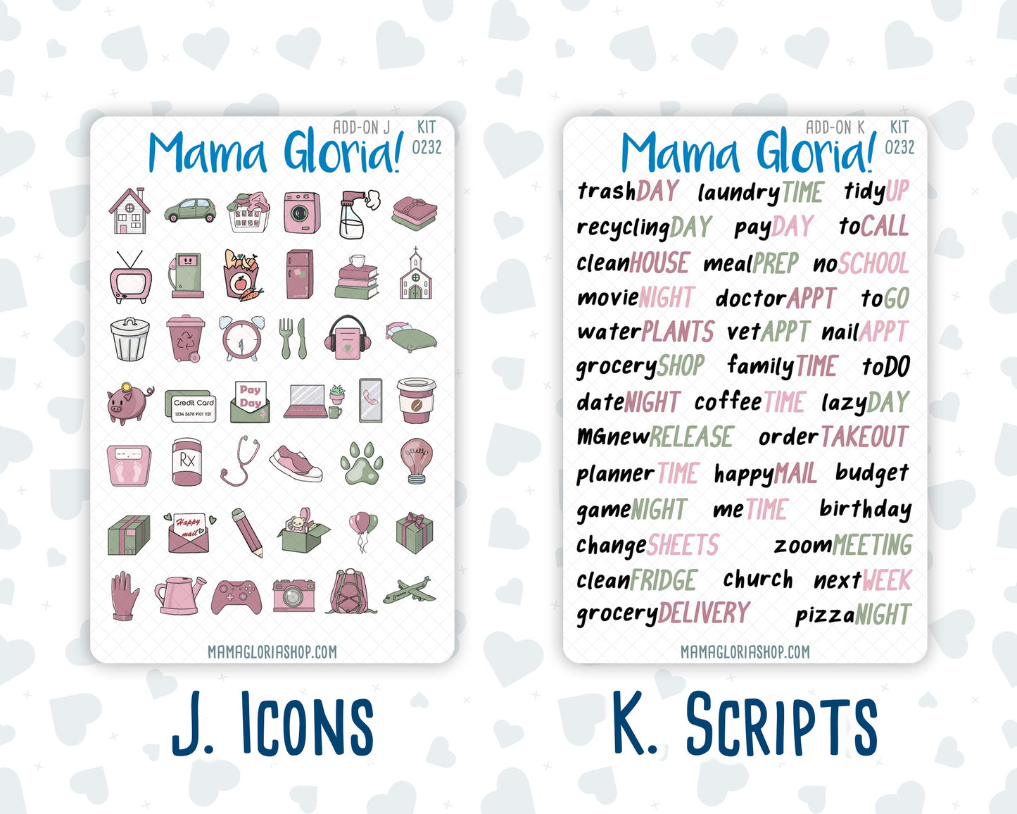 Kit 0232 - Add Ons - September - Heirloom Garden - Planner Stickers