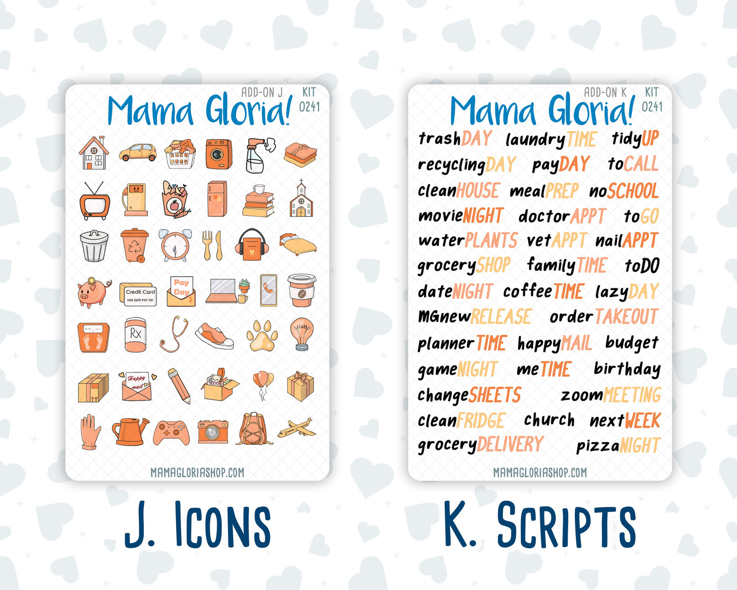 Kit 0241 - Add Ons - November - Pumpkin Latte - Planner Stickers