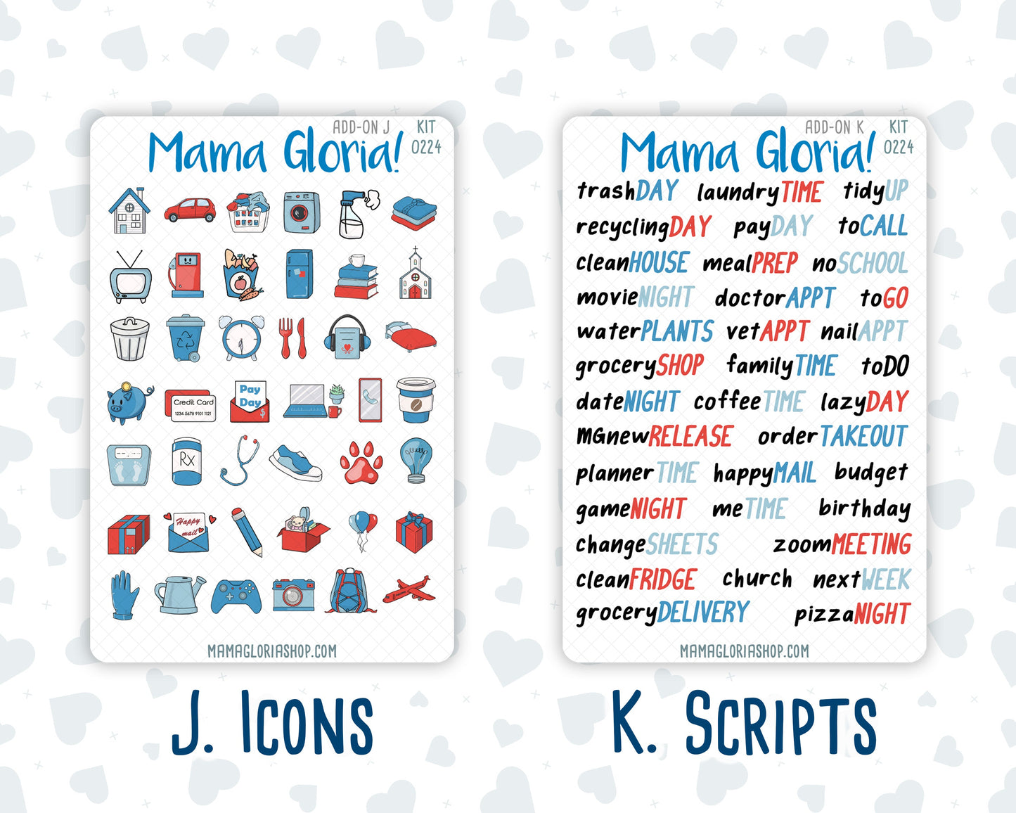 Kit 0224 - Add Ons - July - Patriotic Parade - Planner Stickers