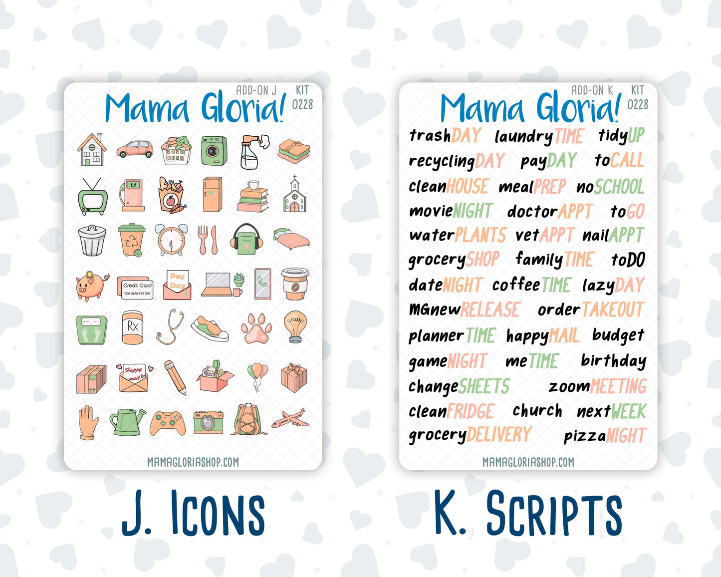 Kit 0228 - Add Ons - August - Just Peachy - Planner Stickers
