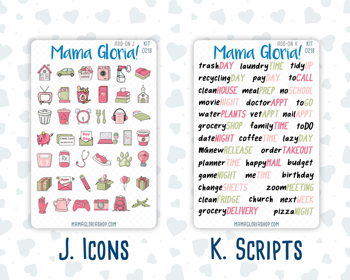 Kit 0218 Add Ons - Mother's Love- May- Planner Stickers - Kit