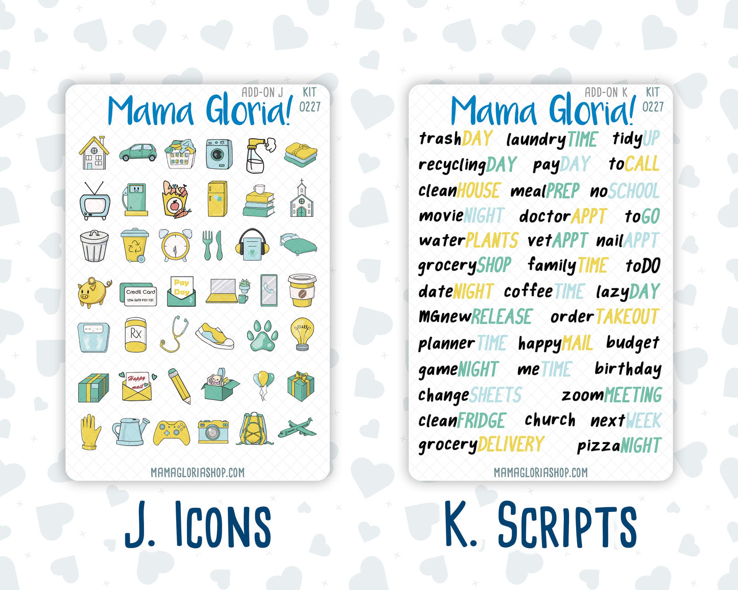 Kit 0227 - Add Ons - July - Lemon Grove - Planner Stickers