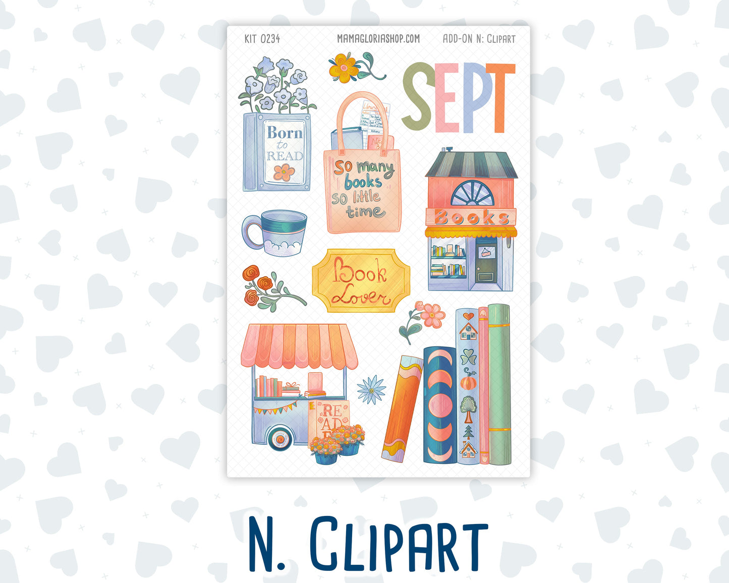 Kit 0234 - Add Ons - September - REF - Kit 0234 – Reader’s Escape - September - Planner Stickers