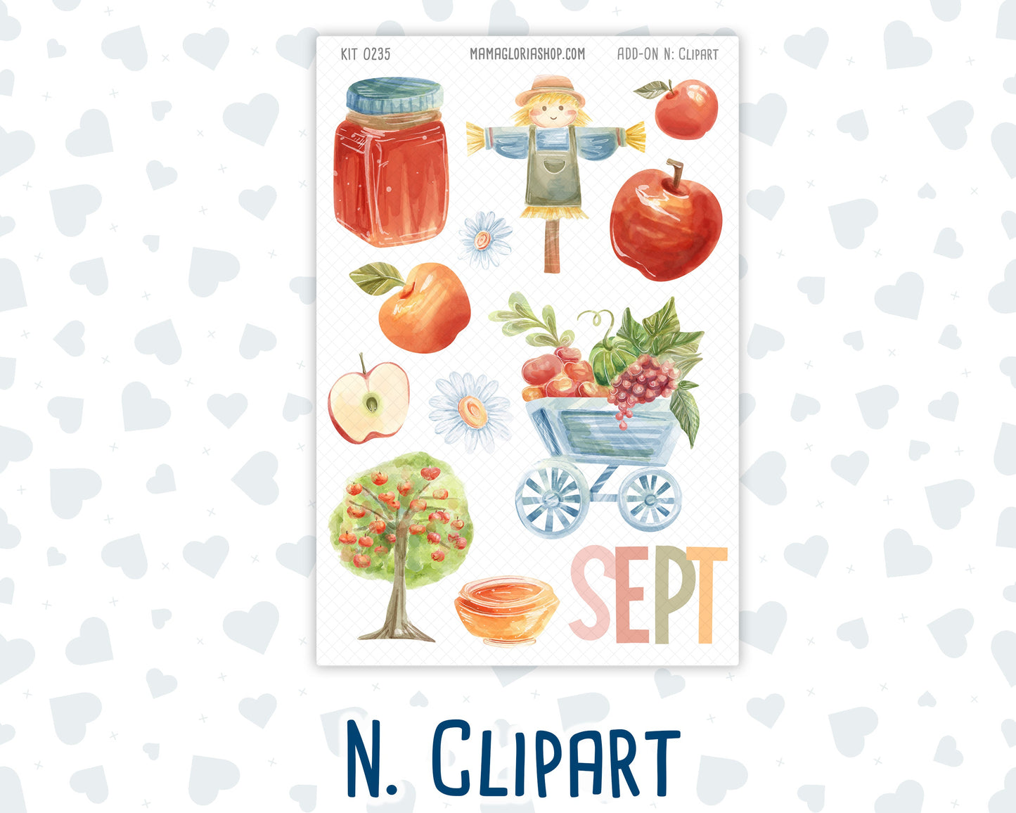 Kit 0235 - Add Ons - September - Apple Orchard - Planner Stickers
