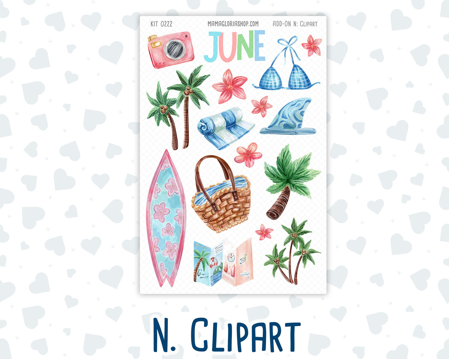 Kit 0222 - Add Ons - June - Beach Day - Planner Stickers