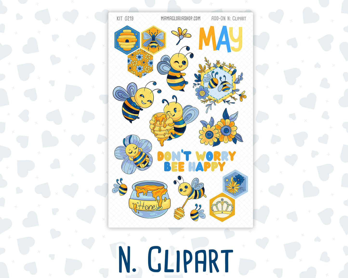 Kit 0219 Add Ons - Bee's Business- May- Planner Stickers - Kit