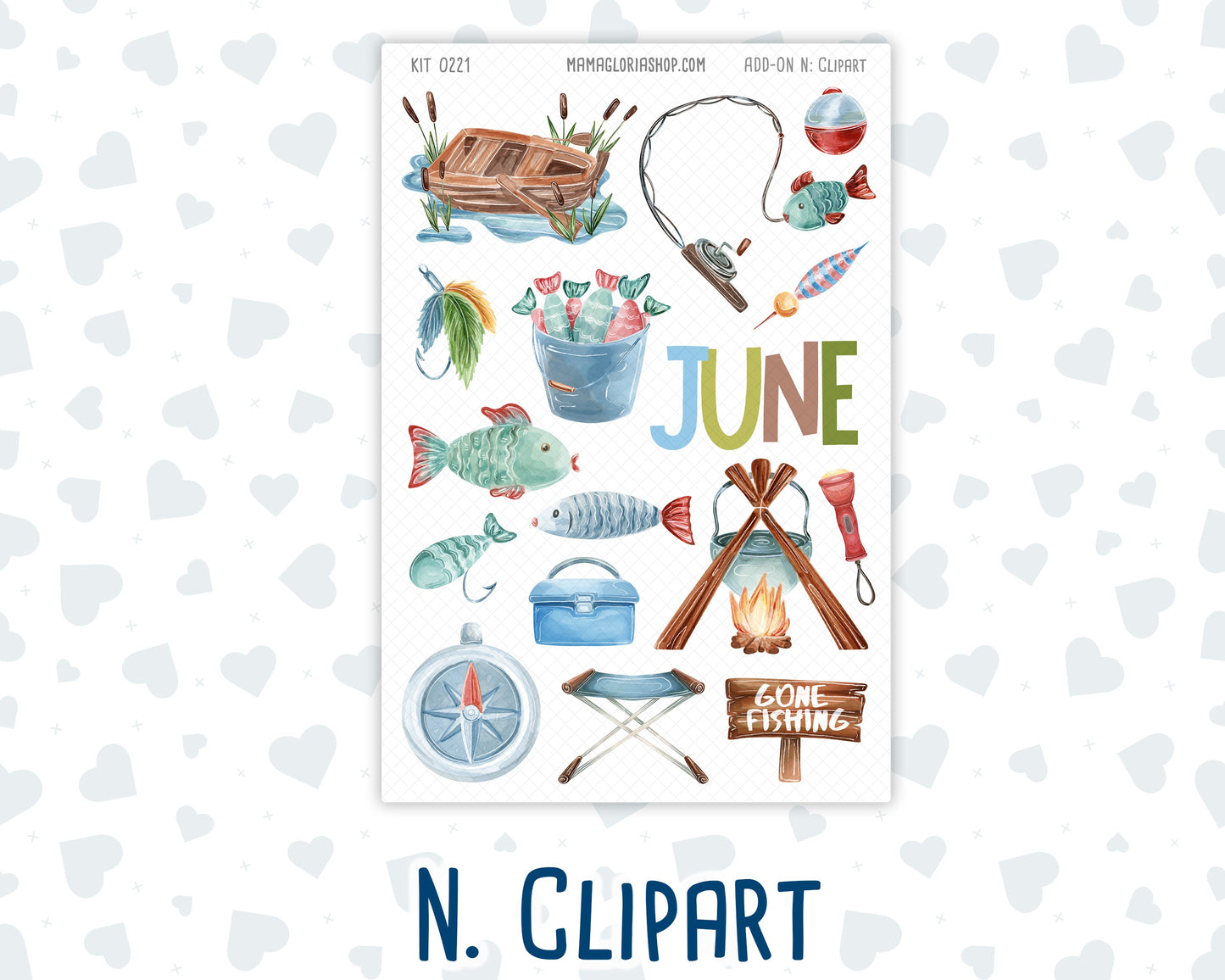 Kit 0221 - Add Ons - June - Gone Fishing - Planner Stickers