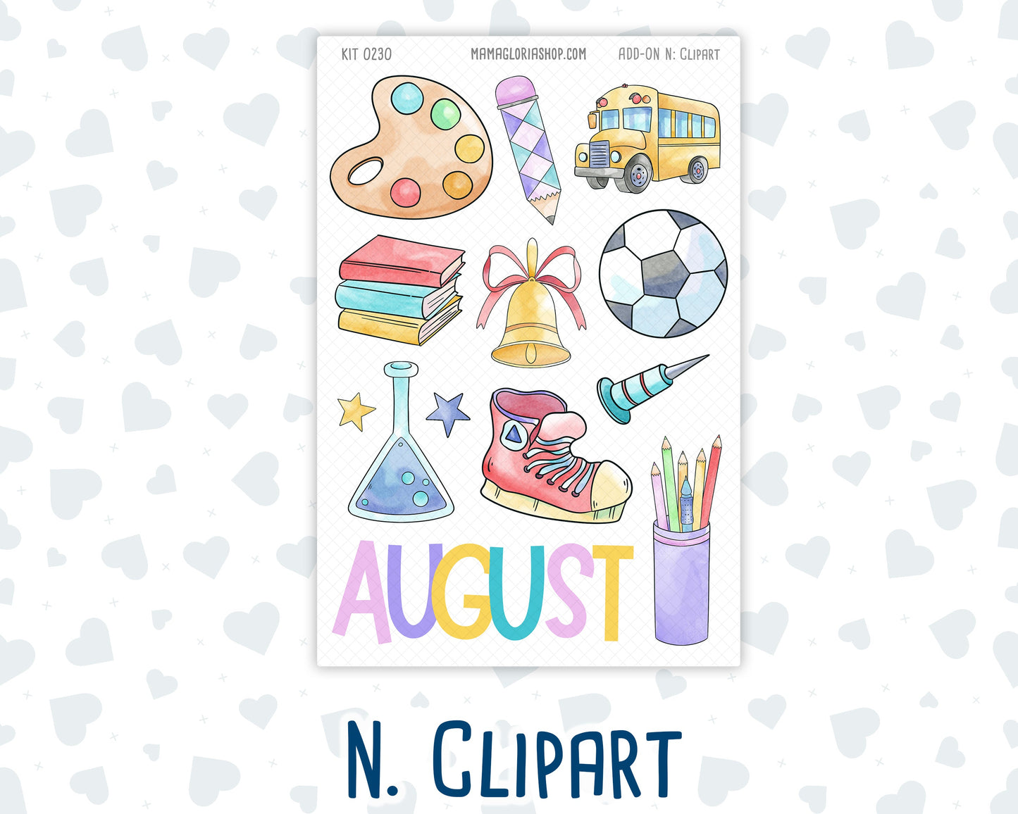 Kit 0230 - Add Ons - August - School Daze - Planner Stickers