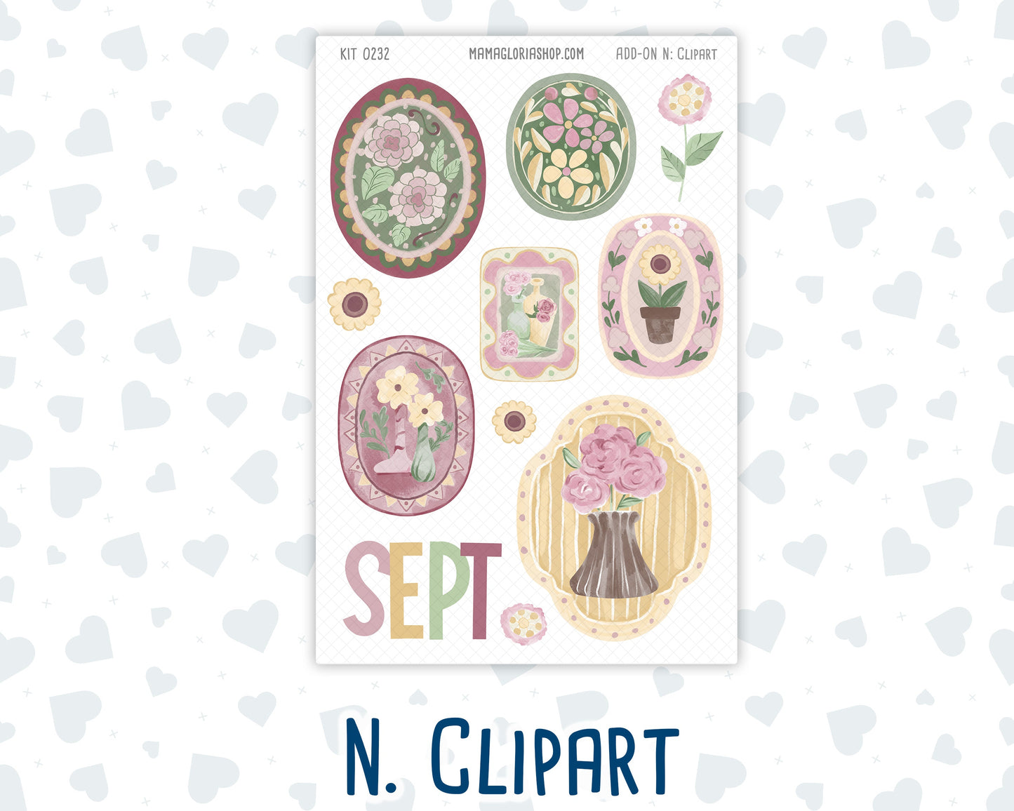 Kit 0232 - Add Ons - September - Heirloom Garden - Planner Stickers