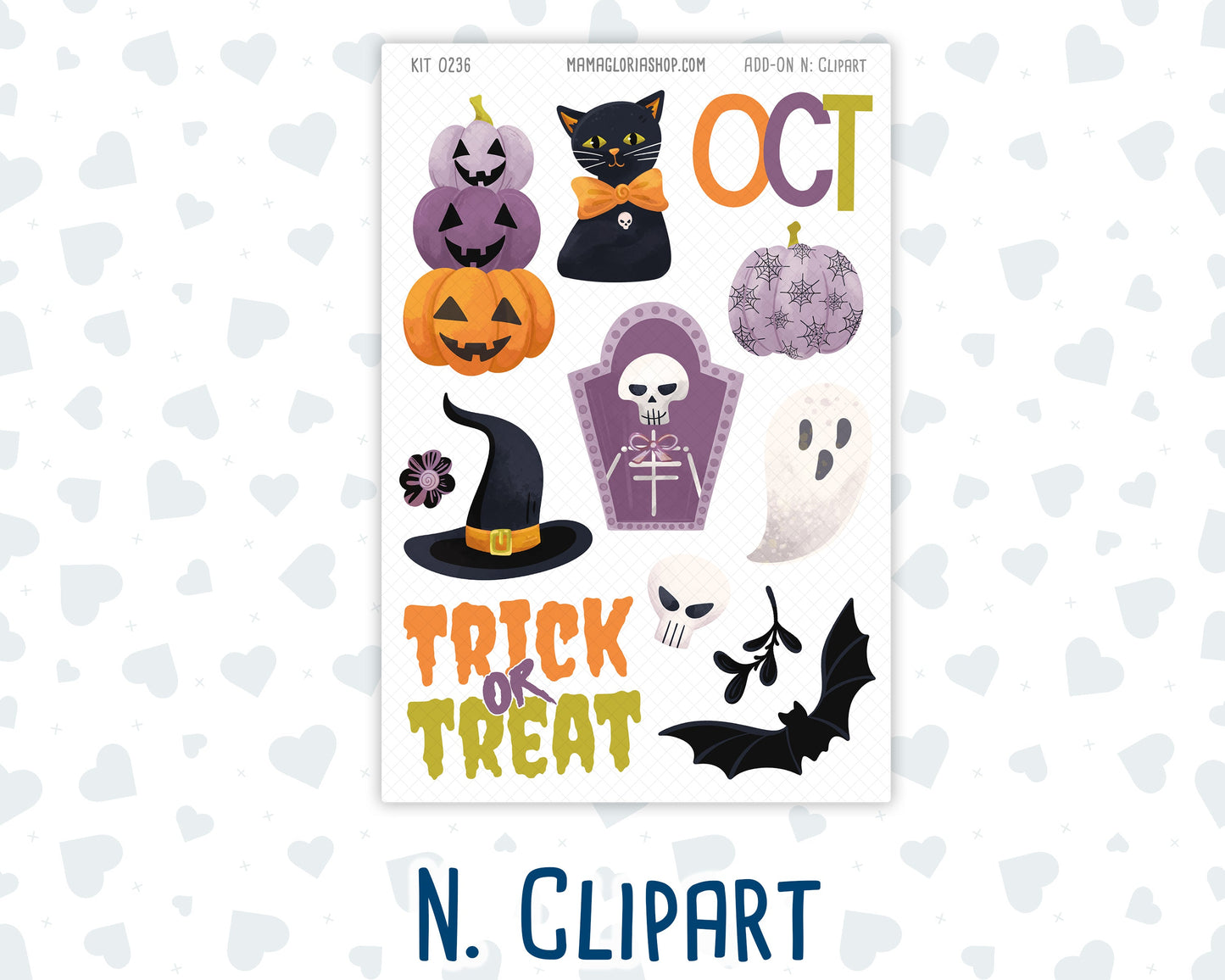 Kit 0236 - Add Ons - October - Sweet & Spooky - Planner Stickers
