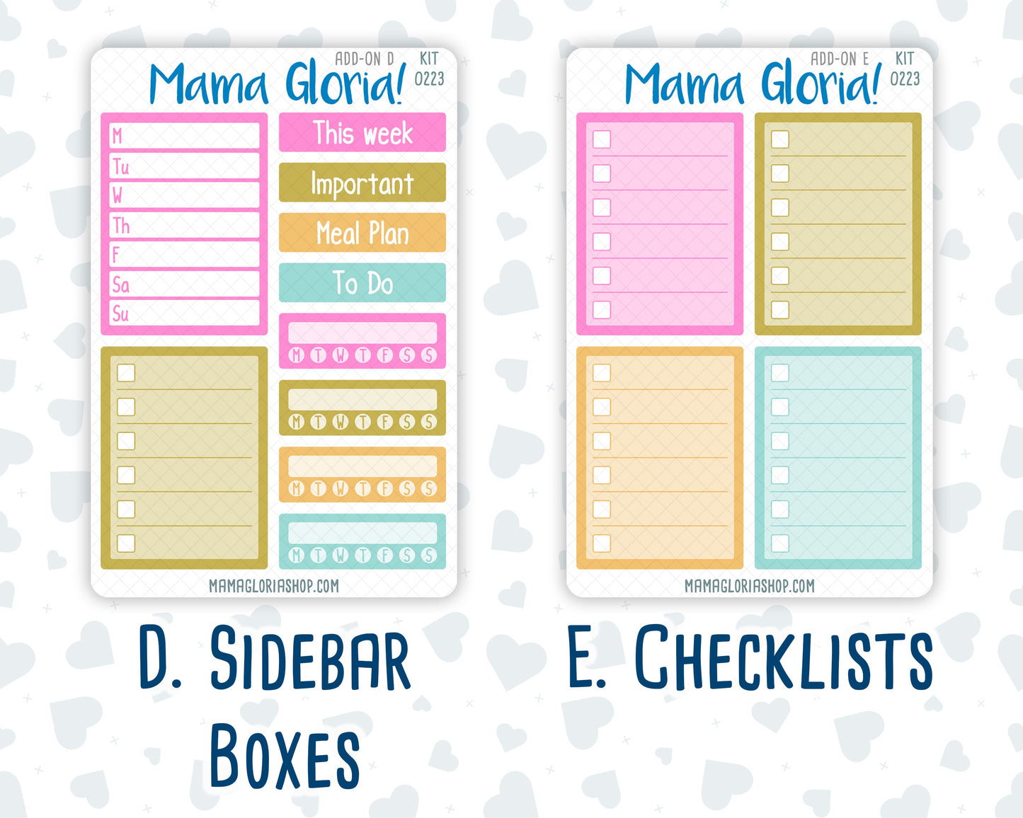 Kit 0223 - Add Ons - June - Route 66 - Planner Stickers