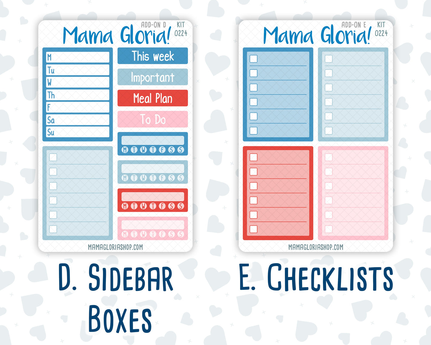 Kit 0224 - Add Ons - July - Patriotic Parade - Planner Stickers