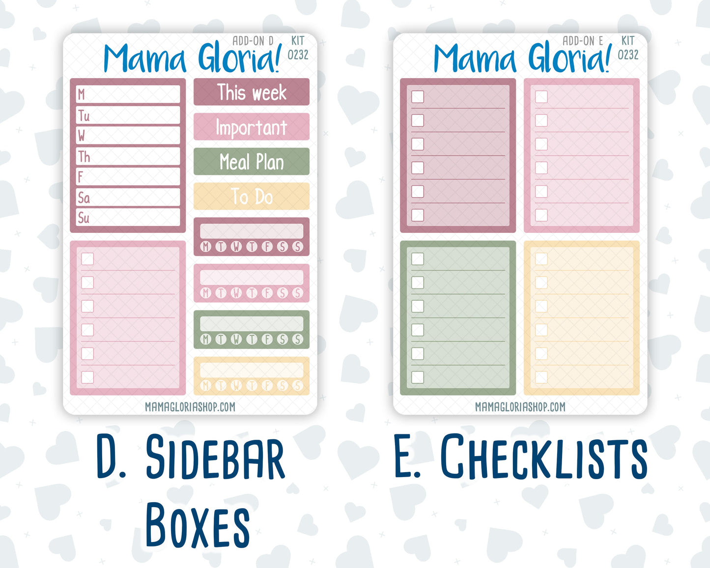 Kit 0232 - Add Ons - September - Heirloom Garden - Planner Stickers