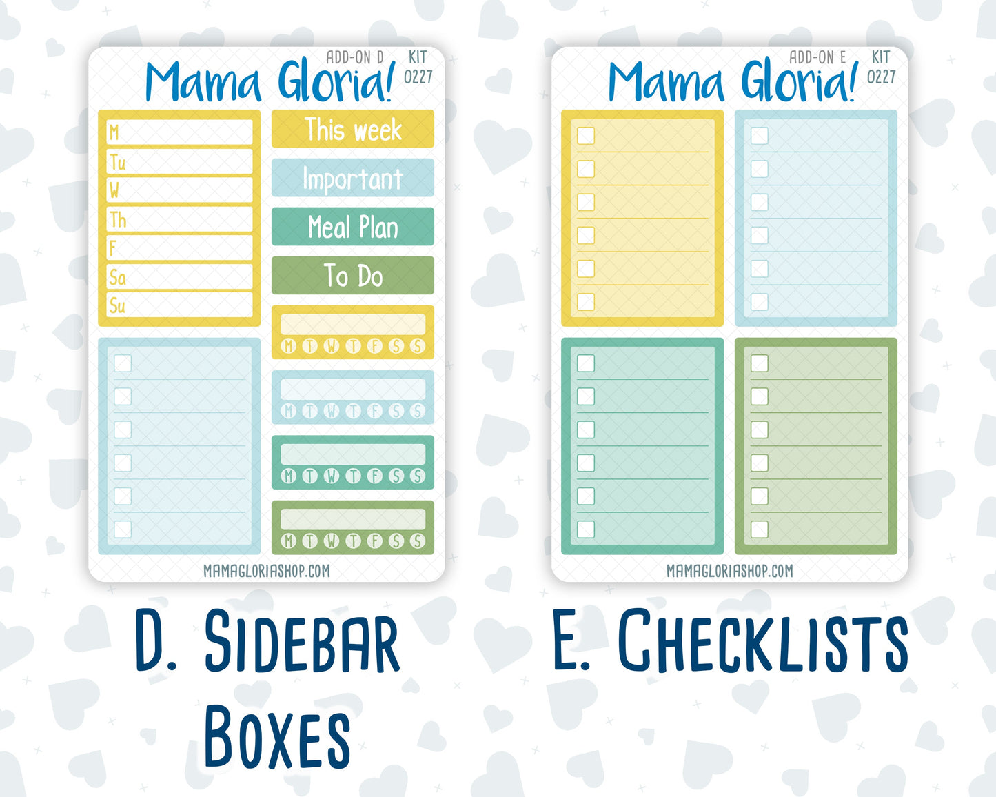 Kit 0227 - Add Ons - July - Lemon Grove - Planner Stickers