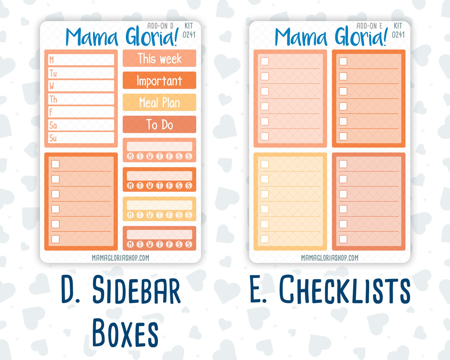 Kit 0241 - Add Ons - November - Pumpkin Latte - Planner Stickers