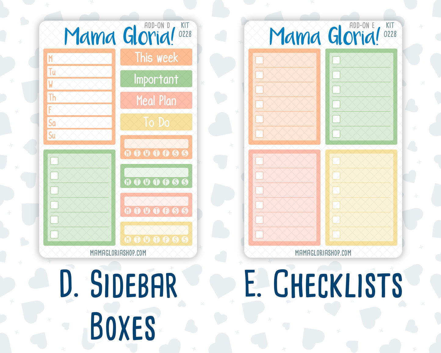 Kit 0228 - Add Ons - August - Just Peachy - Planner Stickers