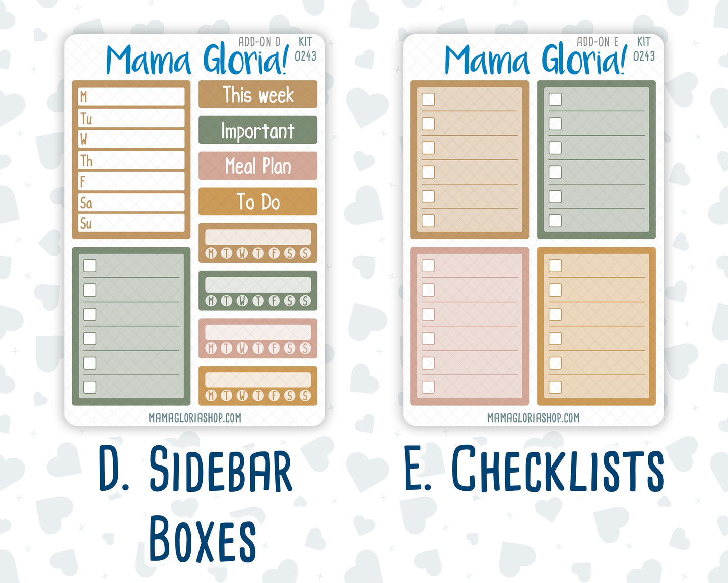 Kit 0243 - Add Ons - November - Boho Autumn - Planner Stickers