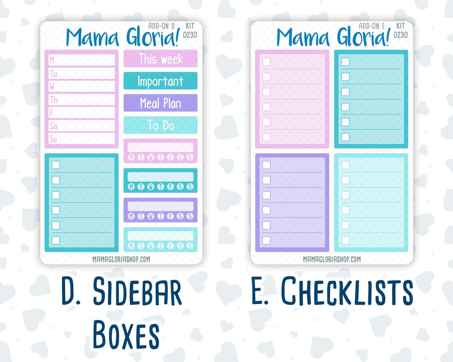 Kit 0230 - Add Ons - August - School Daze - Planner Stickers