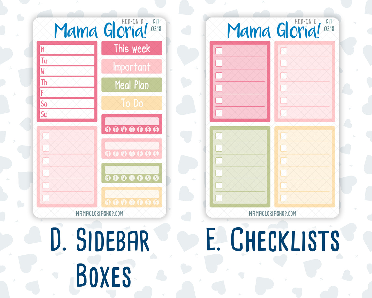 Kit 0218 Add Ons - Mother's Love- May- Planner Stickers - Kit