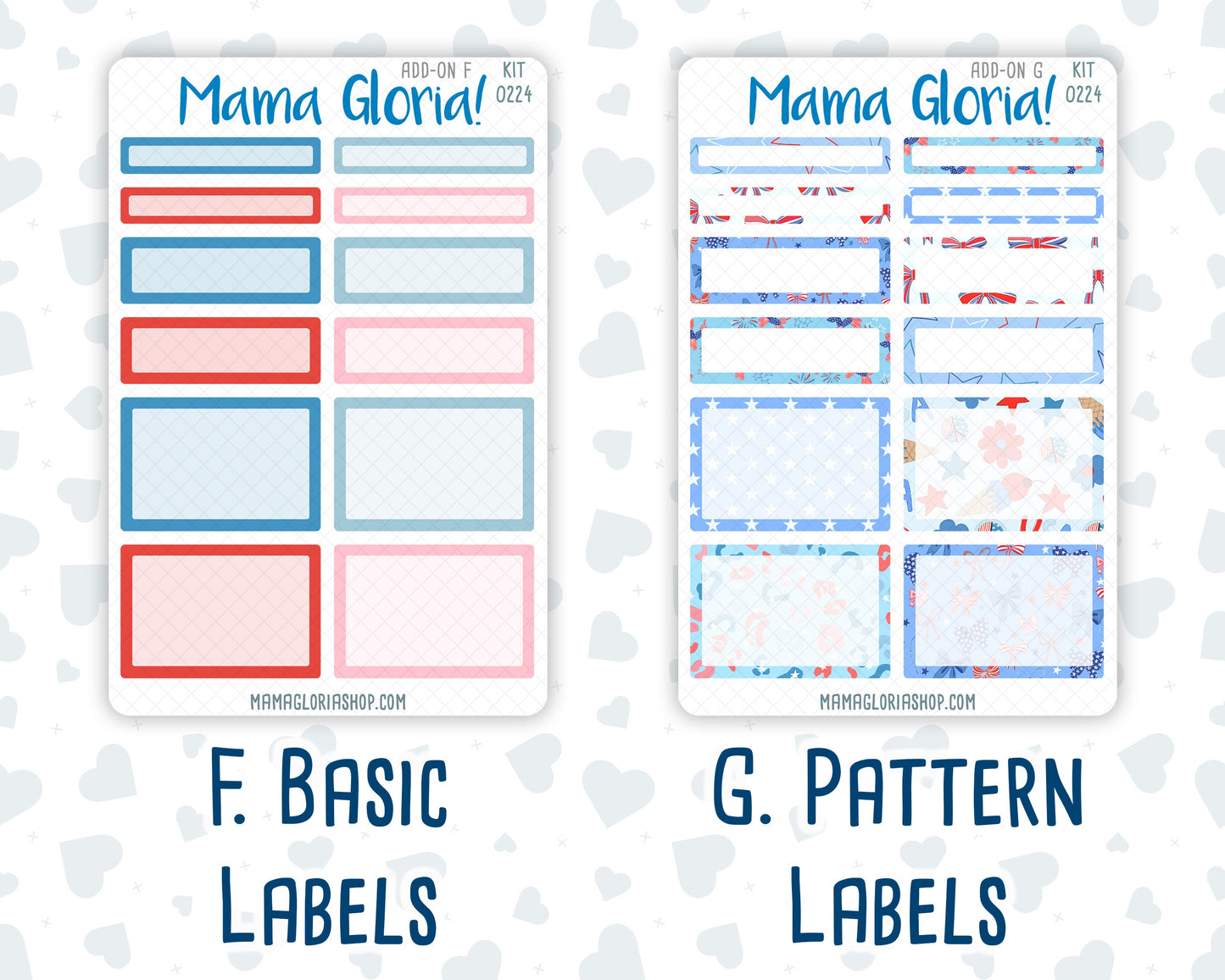 Kit 0224 - Add Ons - July - Patriotic Parade - Planner Stickers
