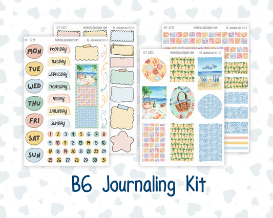 Kit 0222 - B6 - For Sterling Ink And More - Journaling Daily Kit - June - Beach Day