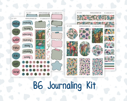 Kit 0275 - B6 - For Sterling Ink And More - Journaling Daily Kit - July - Tropical Safari Blush