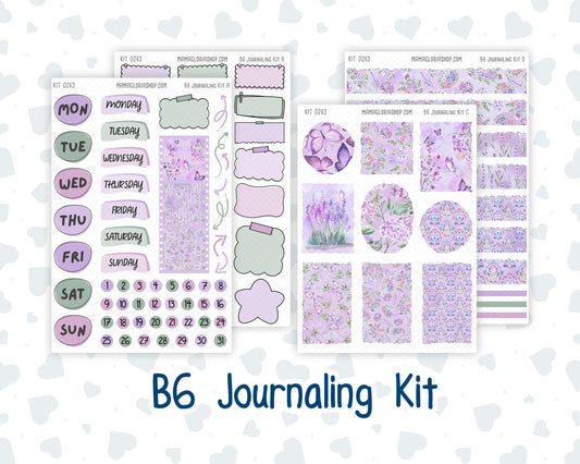 Kit 0263 - B6 - For Sterling Ink And More - Journaling Daily Kit - April - Lavender Drift