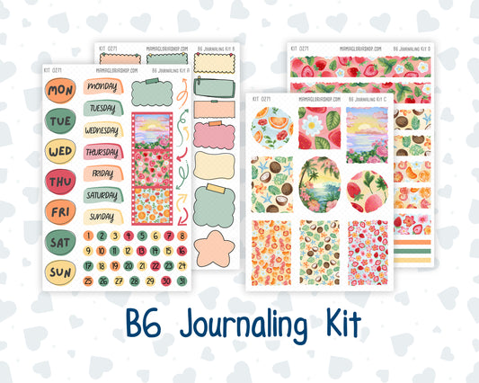 Kit 0271 - B6 - For Sterling Ink And More - Journaling Daily Kit - June - Strawberry Shore