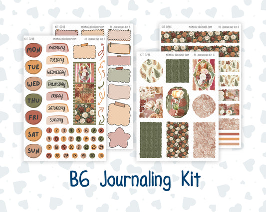 Kit 0298 - B6 - For Sterling Ink And More - Journaling Daily Kit - October - Velvet Bloom