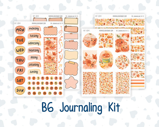 Kit 0241 - B6 - For Sterling Ink And More - Journaling Daily Kit - November - Pumpkin Latte