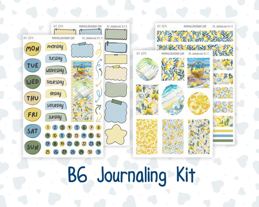 Kit 0274 - B6 - For Sterling Ink And More - Journaling Daily Kit - July - Sunny Lemon Shore