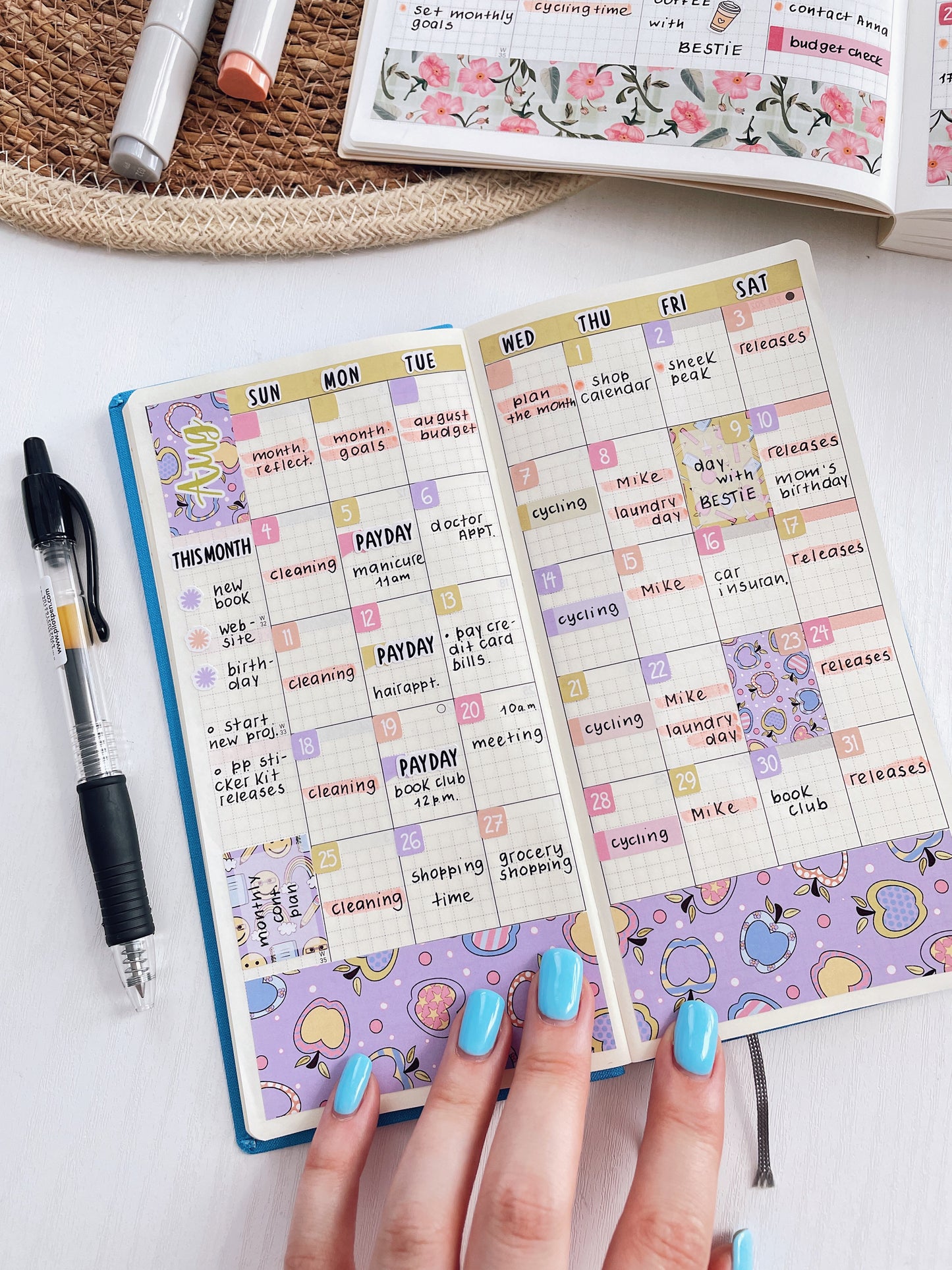 Kit 0179 Hobonichi Weeks – Monthly – Peaches - August - Summer