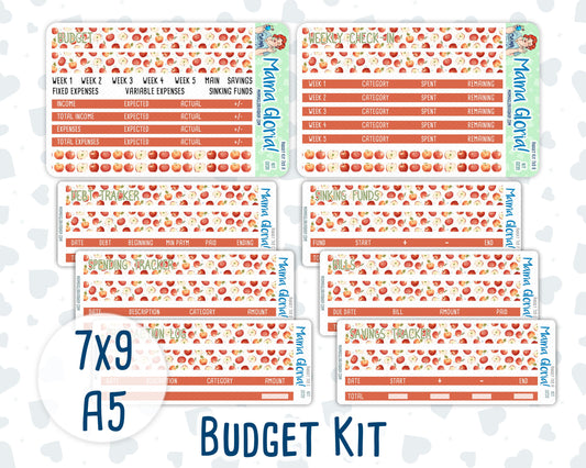 Kit 0235 - Budget - For 7x9 & A5 Planners | Notebooks - September - Apple Orchard