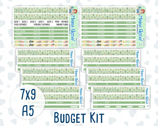 Kit 0256 - Budget - For 7x9 & A5 Planners | Notebooks - March - Froggy Luck