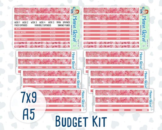 Kit 0254 - Budget - For 7x9 & A5 Planners | Notebooks - February - Valentine Village
