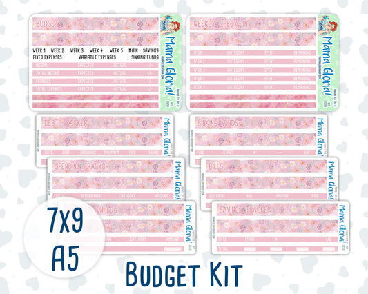 Kit 0253 - Budget - For 7x9 & A5 Planners | Notebooks - February - Rosy Daydreams